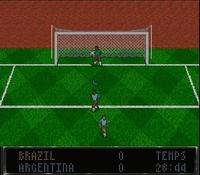 une photo d'Ã©cran de World Cup Striker sur Nintendo Super Nes